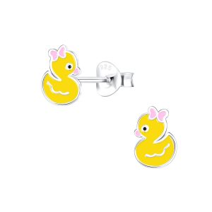 10013933-Silver Duck Stud Earrings
