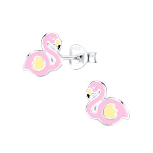 10013944 - Silver Flamingo Stud Earrings