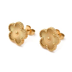 SSE30411 - 304 Stainless Steel Stud Earrings Flower