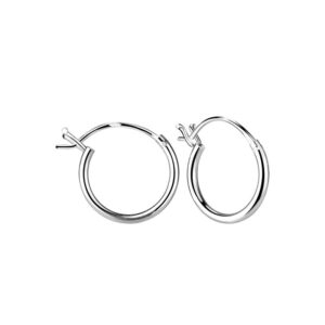10011265 -  Silver 12mm French Lock Hoop Earrings